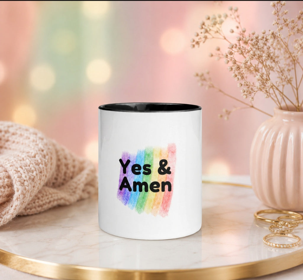 Yes & Amen Mug with Color Inside